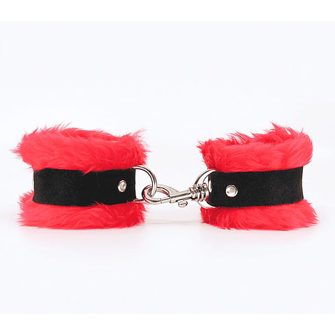 Fluffy Cuffs with Suede Leather Strap by Love In Leather