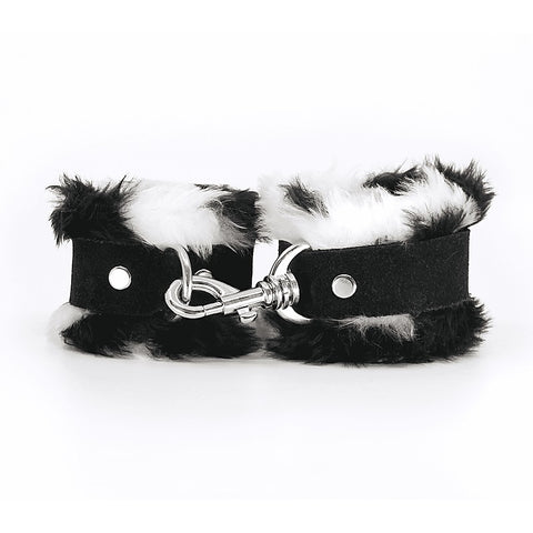 Fluffy Cuffs with Suede Leather Strap by Love In Leather