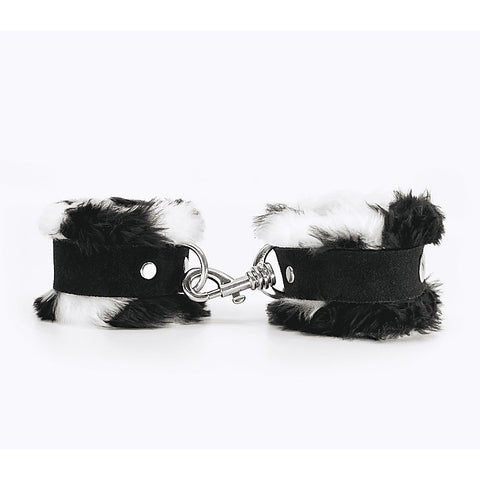 Fluffy Cuffs with Suede Leather Strap by Love In Leather