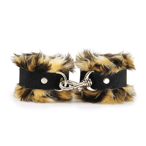 Fluffy Cuffs with Suede Leather Strap by Love In Leather
