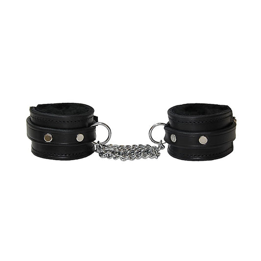 Sheepskin Lined Leather Wrist Cuffs by Love In Leather