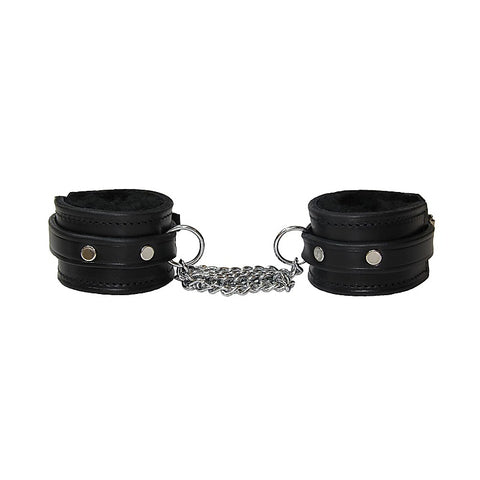 Sheepskin Lined Leather Wrist Cuffs by Love In Leather