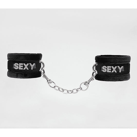 Fluffy Diamante SEXY Wrist Cuffs by Love In Leather