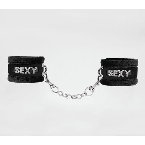 Fluffy Diamante SEXY Wrist Cuffs by Love In Leather