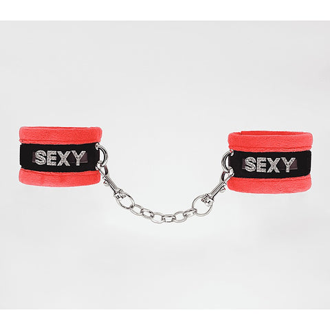 Fluffy Diamante SEXY Wrist Cuffs by Love In Leather