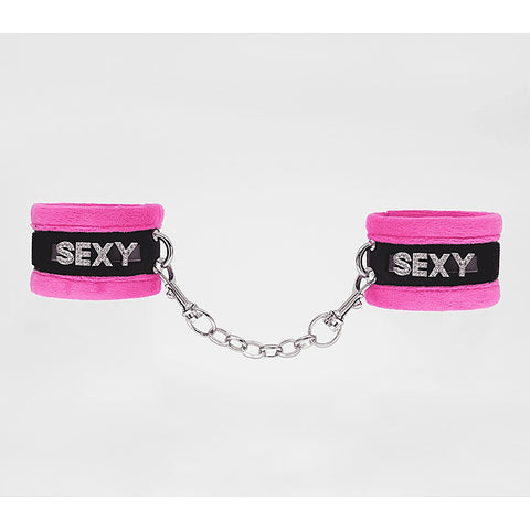 Fluffy Diamante SEXY Wrist Cuffs by Love In Leather