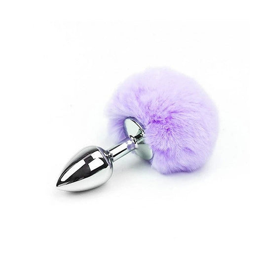 Faux Fur Bunny Tail Butt Plug Lilac by Love In Leather