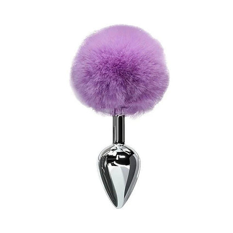 Faux Fur Bunny Tail Butt Plug Lilac by Love In Leather