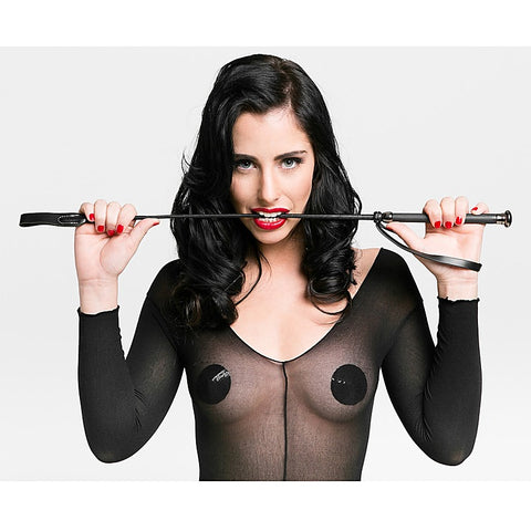 Riding Crop with Coloured Metal Ferrule by Love In Leather