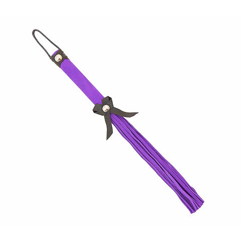 Suede BDSM Willy Whip With Bow Detail by Love In Leather