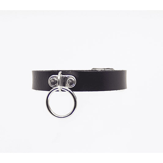Centre Ring Faux Leather Choker by Love In Leather