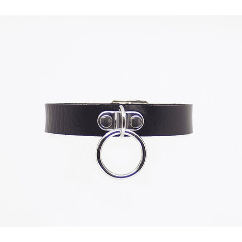 Centre Ring Faux Leather Choker by Love In Leather