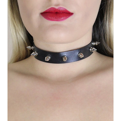 Spiked Faux Leather BDSM Choker by Love In Leather