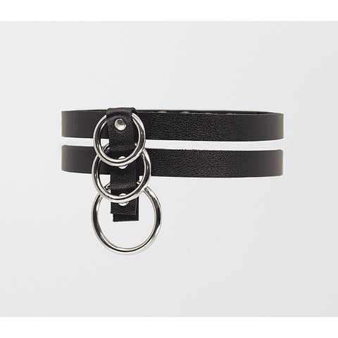 Double Strap Faux Leather Choker by Love In Leather
