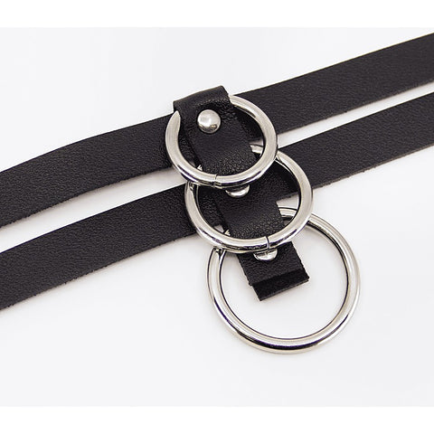 Double Strap Faux Leather Choker by Love In Leather