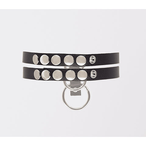 Double Strap Faux Leather Choker by Love In Leather