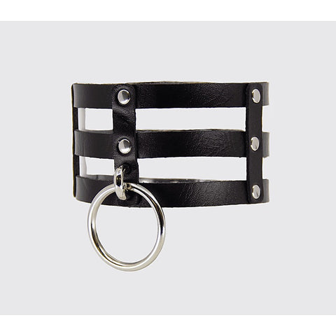 Triple Strap Faux Leather Choker by Love In Leather