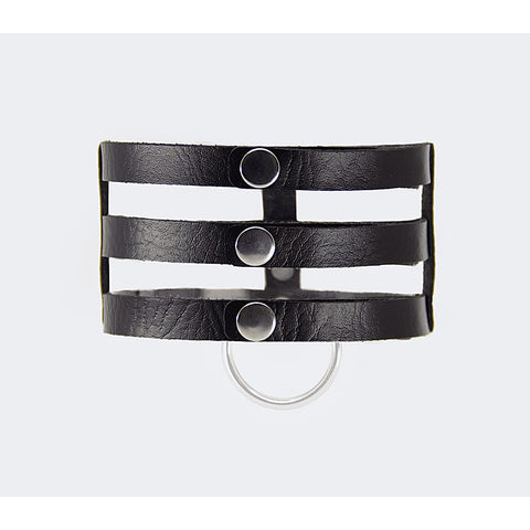 Triple Strap Faux Leather Choker by Love In Leather