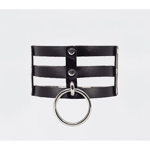 Triple Strap Faux Leather Choker by Love In Leather