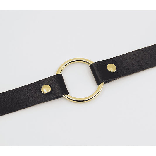 O-Ring Faux Leather BDSM Choker by Love In Leather