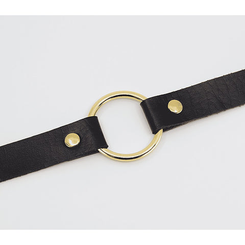 O-Ring Faux Leather BDSM Choker by Love In Leather