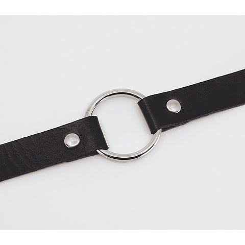 O-Ring Faux Leather BDSM Choker by Love In Leather