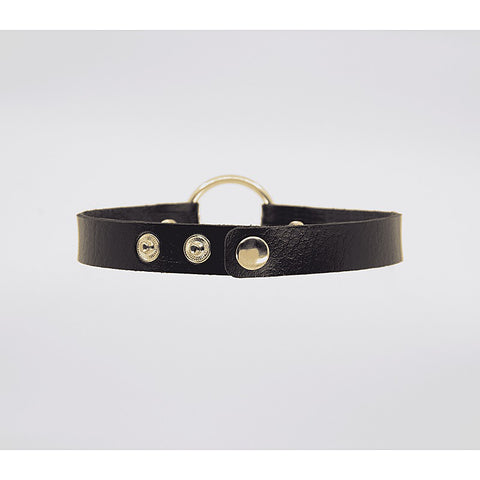 O-Ring Faux Leather BDSM Choker by Love In Leather