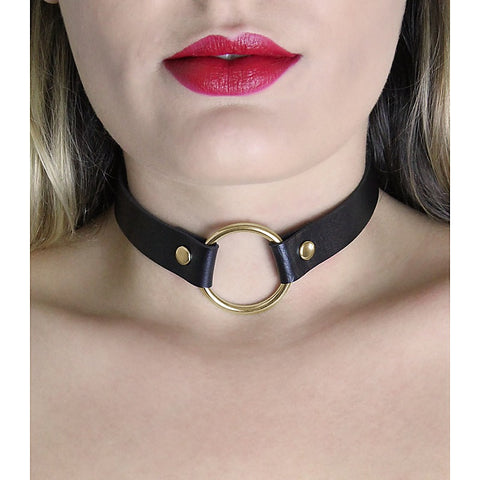 O-Ring Faux Leather BDSM Choker by Love In Leather