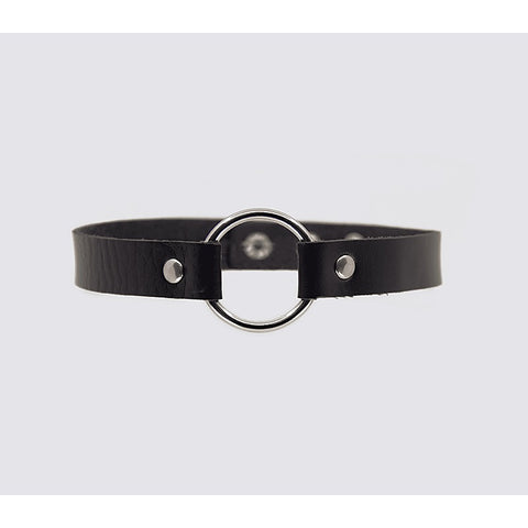 O-Ring Faux Leather BDSM Choker by Love In Leather