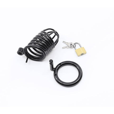 Matte Black Male Chastity Cage by Love In Leather