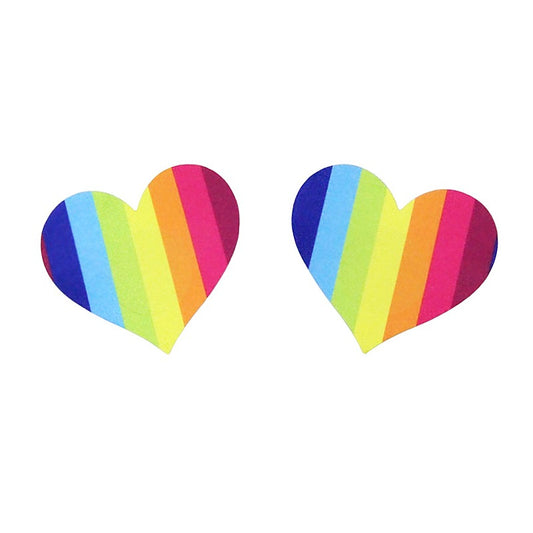 Rainbow Satin Sexy Nipple Pasties by Love In Leather