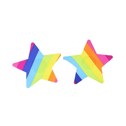 Rainbow Satin Sexy Nipple Pasties by Love In Leather