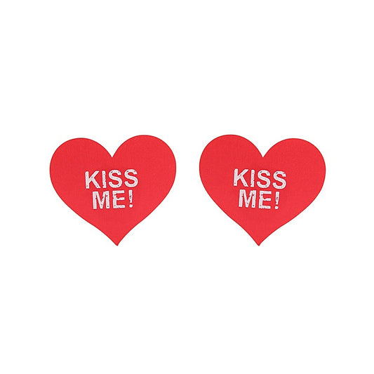 Kiss Me Heart Shape Nipple Pasties by Love In Leather