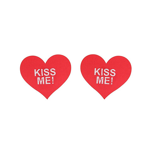 Kiss Me Heart Shape Nipple Pasties by Love In Leather