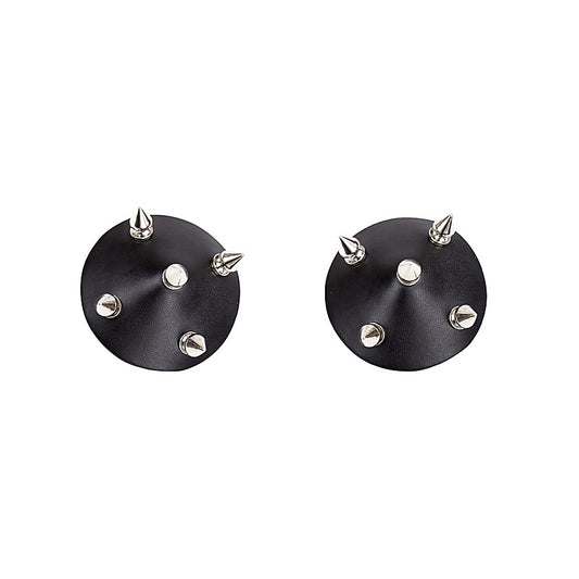 Faux Leather Studded Nipple Covers by Love In Leather
