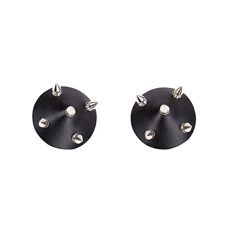 Faux Leather Studded Nipple Covers by Love In Leather