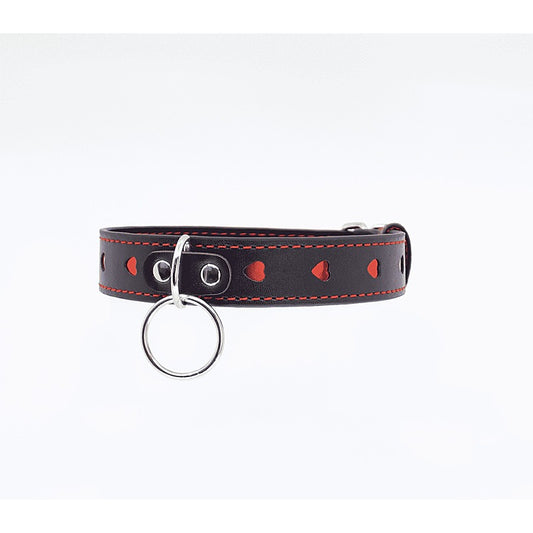 Metallic Red Love Heart Collar by Berlin Baby