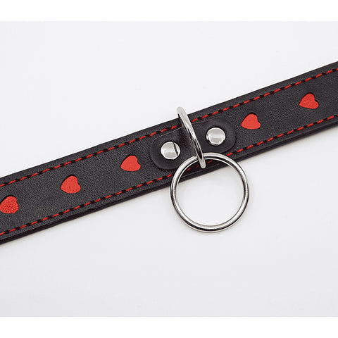 Metallic Red Love Heart Collar by Berlin Baby
