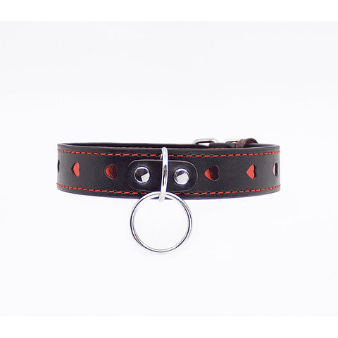 Metallic Red Love Heart Collar by Berlin Baby