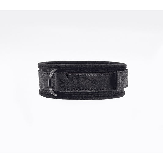 Lace Printed BDSM Leather Collar by Berlin Baby