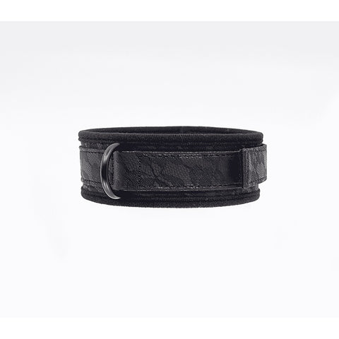 Lace Printed BDSM Leather Collar by Berlin Baby