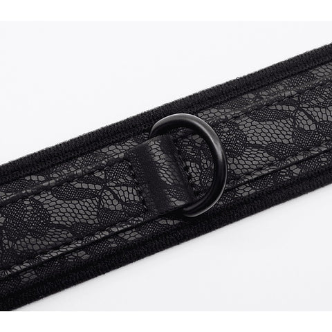 Lace Printed BDSM Leather Collar by Berlin Baby