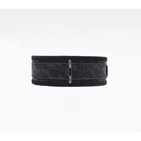 Lace Printed BDSM Leather Collar by Berlin Baby