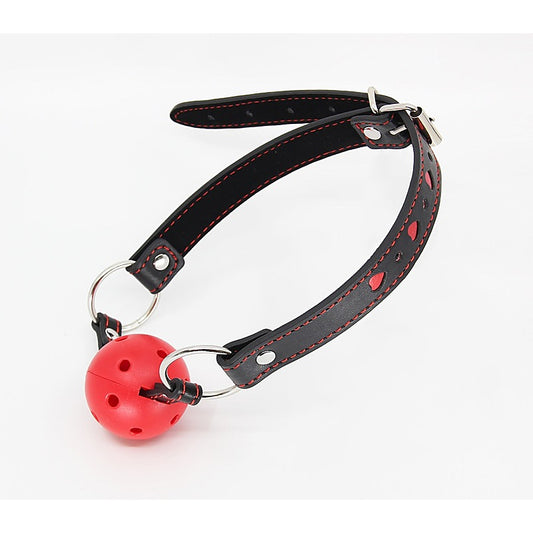Heart Inlay Faux Leather BDSM Gag by Berlin Baby