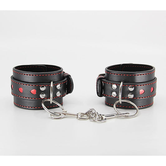 Metallic Heart Bondage Wrist Cuffs by Berlin Baby