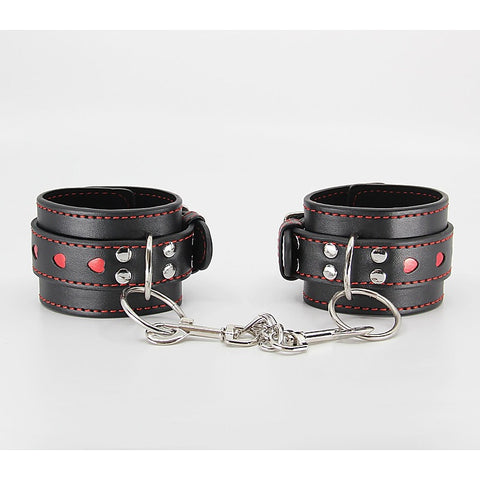 Metallic Heart Bondage Wrist Cuffs by Berlin Baby