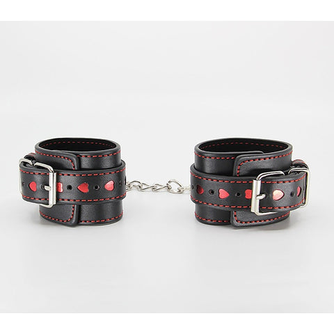 Metallic Heart Bondage Wrist Cuffs by Berlin Baby