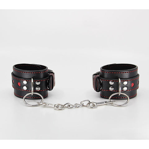 Metallic Heart Bondage Wrist Cuffs by Berlin Baby