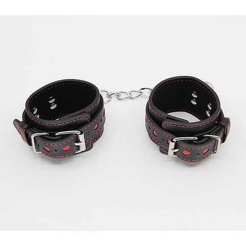 Metallic Heart Bondage Wrist Cuffs by Berlin Baby