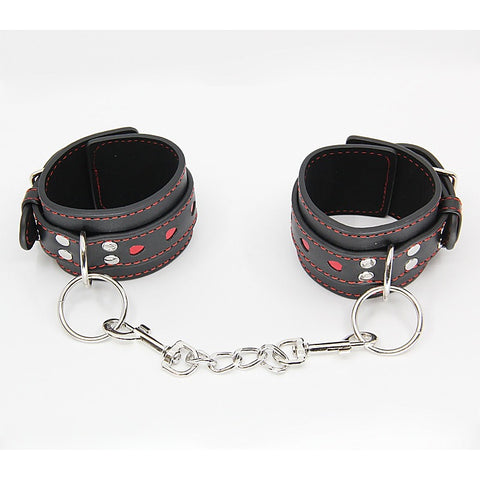 Metallic Heart Bondage Wrist Cuffs by Berlin Baby